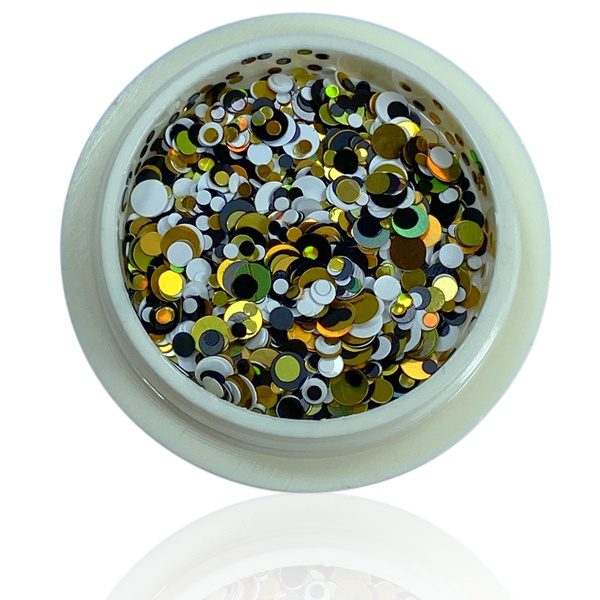 Paljetter - Svart/Vit/Guld