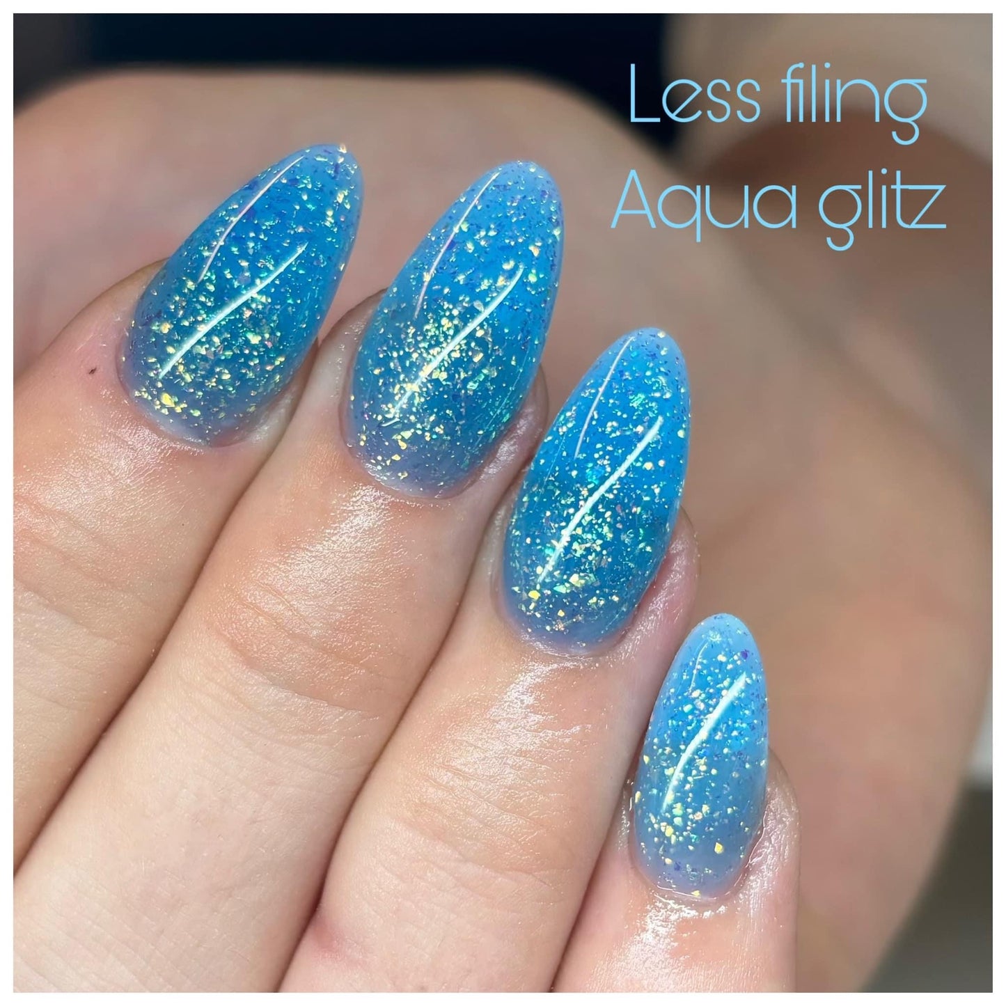 Less Filing Gel - Aqua Glitz